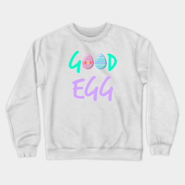 Good Egg green purple text Crewneck Sweatshirt by Glenn Landas Digital Art